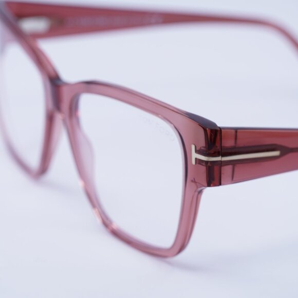 Tom Ford FT5745-B 072 Eyeglasses Rose 54mm Square Frame, Blue Light Block Lenses - Picture 6 of 9